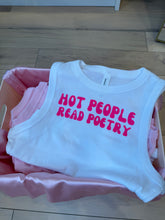 Load image into Gallery viewer, Hot People Read Poetry White Tank
