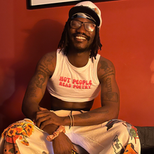 Load image into Gallery viewer, Hot People Read Poetry White Tank
